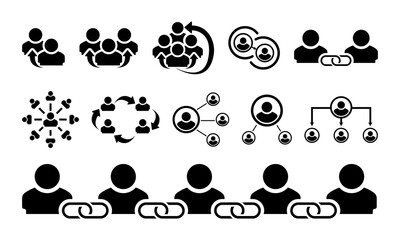 Referral Icon Set Vector Template. Business Success Idea Icon.