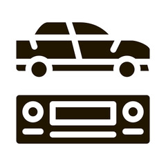 Poster - car radio glyph icon vector. car radio sign. isolated symbol illustration