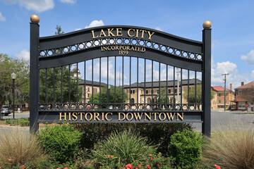 Gateway to historic downtown Lake City, Columbia County, Florida.