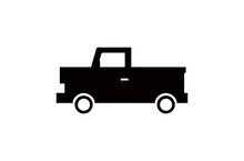 Pickup Truck Emoji.black Car Vector Emoji.