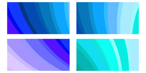 Poster - four blue backgrounds in trendy style. wedding decoration. colorful geometric background. blue water