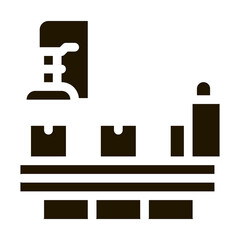 Poster - manufacturing process glyph icon vector. manufacturing process sign. isolated symbol illustration