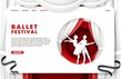 Ballet festival landing page design, website banner template. Vector illustration in paper art style.