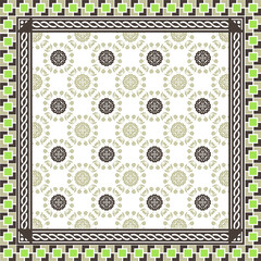 Poster - Silk scarf with apple blossom. Abstract seamless vector pattern with hand drawn floral elements. 