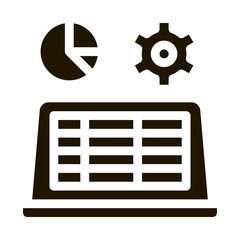 Poster - laptop working glyph icon vector. laptop working sign. isolated symbol illustration