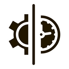 Poster - office working time glyph icon vector. office working time sign. isolated symbol illustration