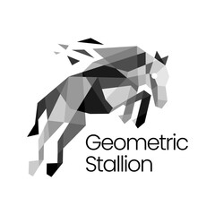 Wall Mural - stallion horse geometric polygonal logo vector icon illustration