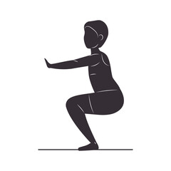 Canvas Print - fitness squats silhouette