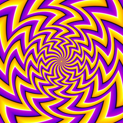 Wall Mural - yellow and purple background. spin illusion.
