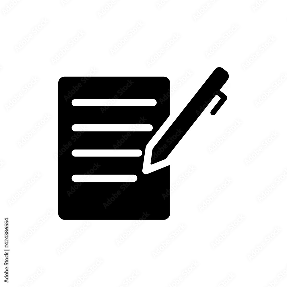 pen and paper line icon. office stationary. the icon can be used for ...
