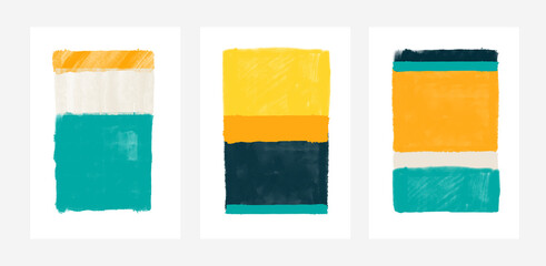 Poster - art wall abstraction square paint spots. hand-drawn watercolor graphics. vector illustration. Abstract design doodles various shapes. modern art isolated vector graphic. minimalistic geometric frames 