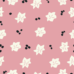  Vector illustration seamless floral pattern. Flowers background for cosmetics packaging.