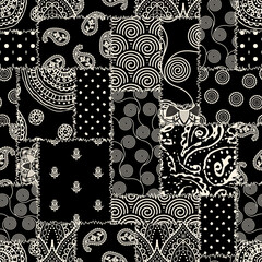 Poster - Patchwork textile pattern. Seamless quilting design background.