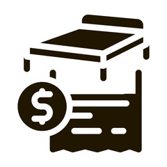 Poster - bed buying glyph icon vector. bed buying sign. isolated symbol illustration