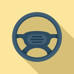 Sticker - New steering wheel icon, flat style