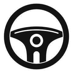 Sticker - Automobile steering wheel icon, simple style