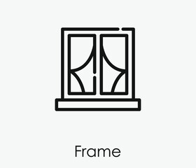 Poster - Frame vector icon.  Editable stroke. Linear style sign for use on web design and mobile apps, logo. Symbol illustration. Pixel vector graphics - Vector