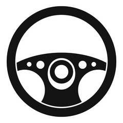 Poster - Part steering wheel icon, simple style