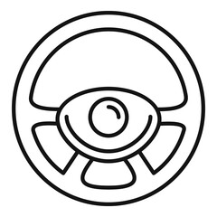 Poster - Steering wheel icon, outline style