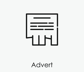 Poster - Advert vector icon.  Editable stroke. Linear style sign for use on web design and mobile apps, logo. Symbol illustration. Pixel vector graphics - Vector