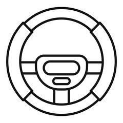 Poster - button steering wheel icon, outline style