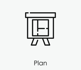 Poster - Plan vector icon.  Editable stroke. Linear style sign for use on web design and mobile apps, logo. Symbol illustration. Pixel vector graphics - Vector