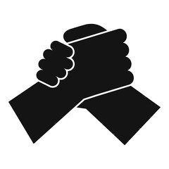 Canvas Print - Arm wrestling hands icon, simple style