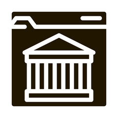 Poster - ancient building on web site glyph icon vector. ancient building on web site sign. isolated symbol illustration
