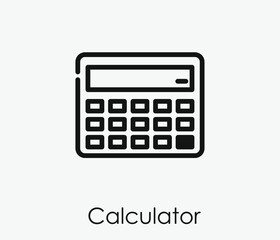 Poster - Calculator vector icon.  Editable stroke. Linear style sign for use on web design and mobile apps, logo. Symbol illustration. Pixel vector graphics - Vector