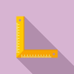 Poster - Carpenter angle ruler icon, flat style