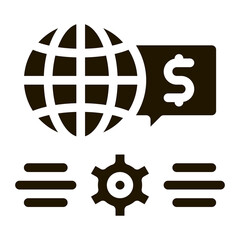 Sticker - working world money glyph icon vector. working world money sign. isolated symbol illustration