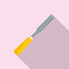Poster - carpenter chisel icon, flat style