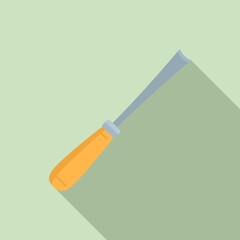 Poster - round chisel icon, flat style