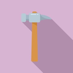 Poster - Home hammer icon, flat style