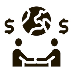 Poster - international partnership businessman handshake glyph icon vector. international partnership businessman handshake sign. isolated symbol illustration