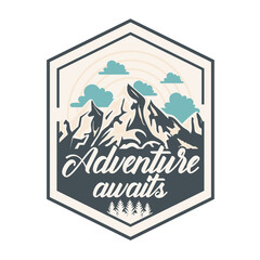 Sticker - camping patch mountains