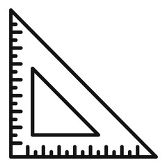 Poster - Angle ruler icon, outline style