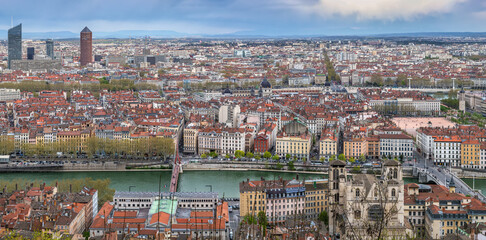 Canvas Print - View of Lyon, Frane