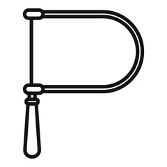 Poster - coping saw icon, outline style
