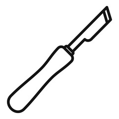 Poster - carpenter wood knife icon, outline style