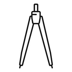 Poster - Carpenter compass icon, outline style