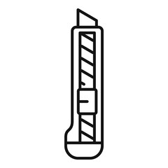 Poster - carpenter knife icon, outline style