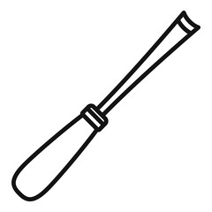 Poster - round chisel icon, outline style