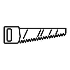 Poster - hand saw icon, outline style