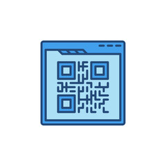 Poster - QR Code and Web Browser vector concept colored icon