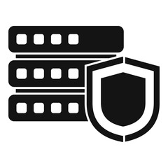 Poster - Server protection icon, simple style