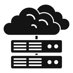 Poster - Server data cloud icon, simple style
