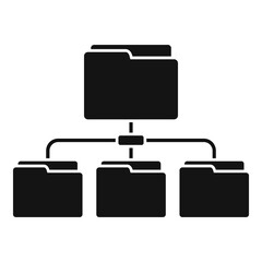 Poster - Folder network icon, simple style