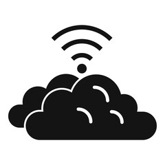 Poster - Remote control data cloud icon, simple style