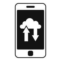 Poster - Phone cloud remote control icon, simple style
